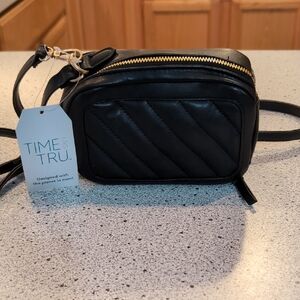 NWT Time & Tru Black Cell Phone/Wallet Crossbody Bag